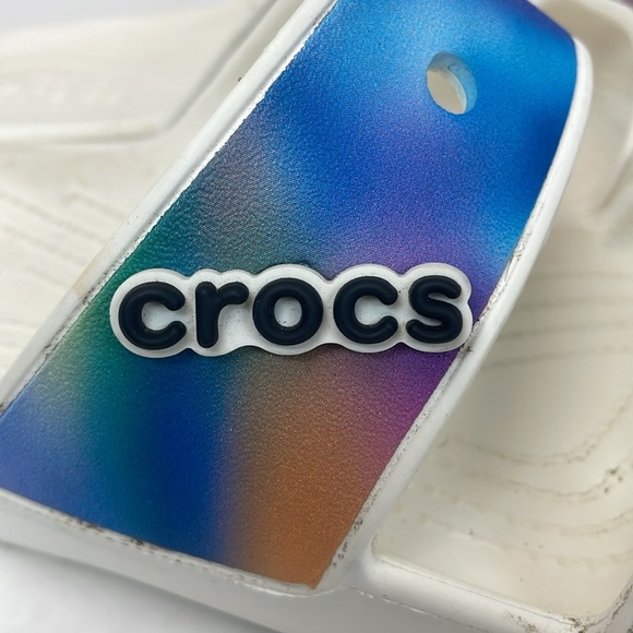 Classic Crocs women’s size 8 Solarized Sandal white tie dye slides - Picture 4 of 9
